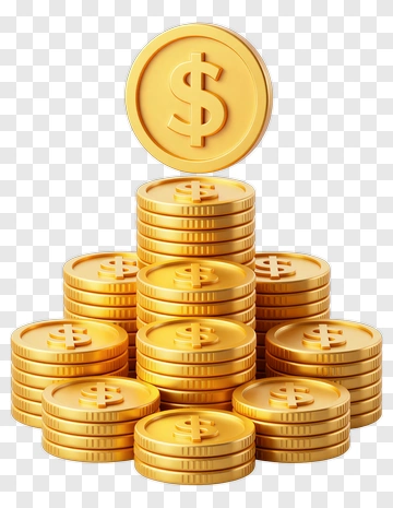 Stack Of Golden Coins With Dollar Sign PNG