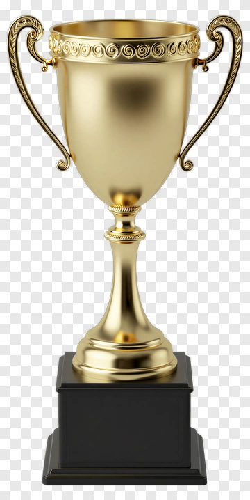 Gold Trophy With Decorative Handles PNG