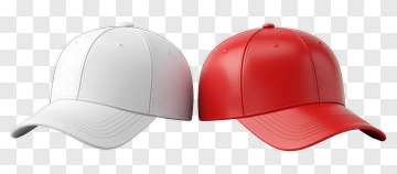 Red And White Baseball Caps PNG