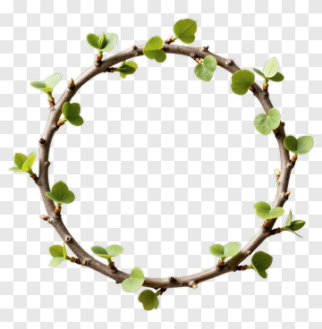Floral Wreath Made Of Twigs And Leaves PNG