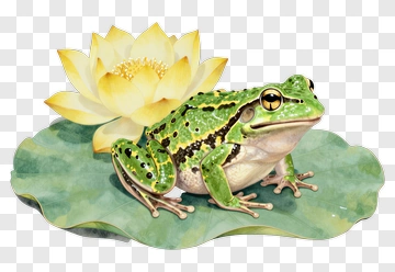 Realistic Frog On A Lily Pad PNG
