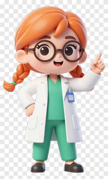 Cartoon Doctor With Glasses Pointing PNG