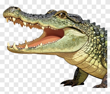 Cartoon Alligator With Open Mouth PNG