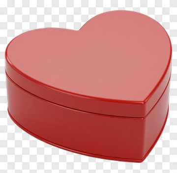 Red Heart-Shaped Gift Box PNG