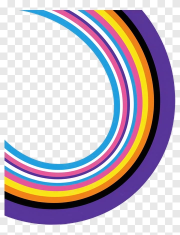 Colorful Curved Lines Design PNG