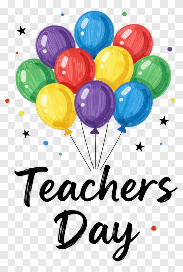 Colorful Balloons For Teachers Day PNG