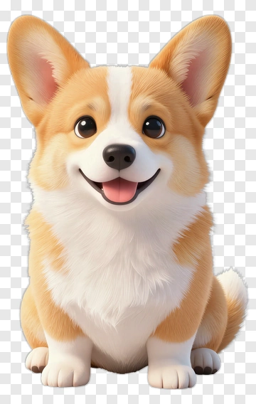 Cartoon Corgi Smiling PNG