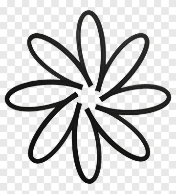 Black Flower Shape PNG