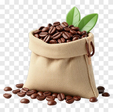 Coffee Bag Filled With Beans PNG