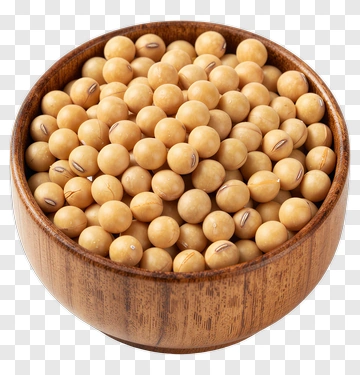 Wooden Bowl Filled With Soybeans PNG