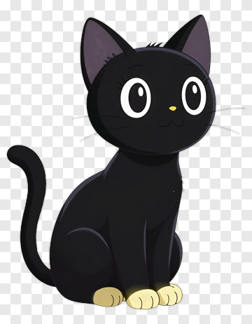 Cartoon Black Cat PNG