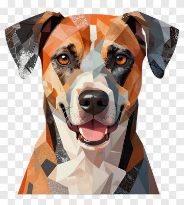 Colorful Dog Portrait PNG