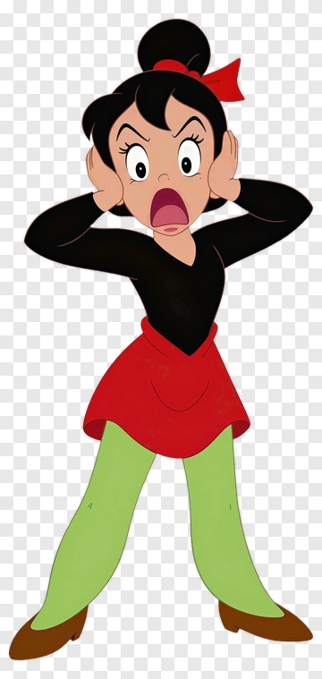 Cartoon Girl Expressing Anger PNG