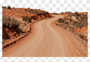 Winding Dirt Road In Desert Landscape PNG