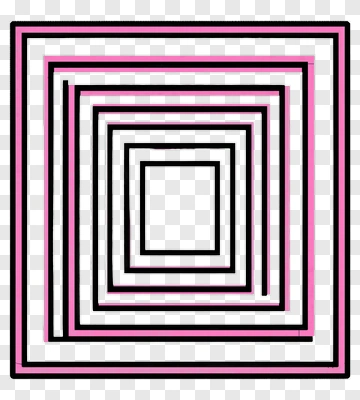 Concentric Squares In Black And Pink PNG