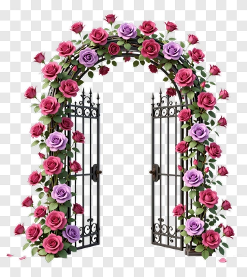 Rose Arch With Open Gates PNG