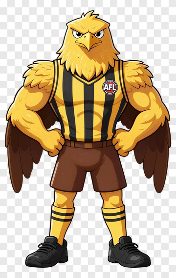Cartoon Eagle Mascot In Afl Uniform PNG