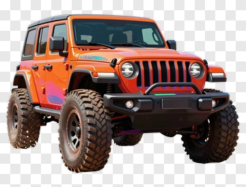 Orange Off-Road Jeep Wrangler PNG