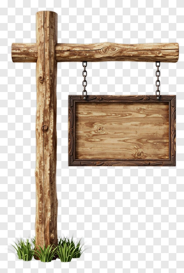 Wooden Signpost With Blank Sign PNG