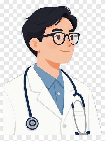 Doctor Wearing Glasses With A Stethoscope PNG