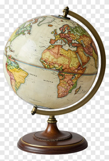 Classic Globe On Wooden Stand PNG