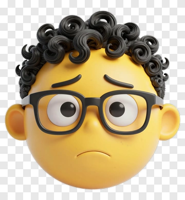 Sad Cartoon Boy With Glasses PNG