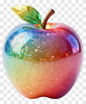 Colorful Glitter Apple PNG