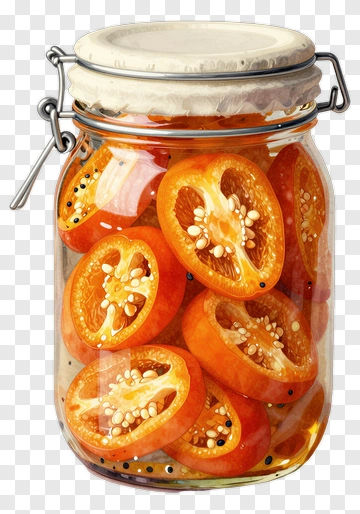 Jar Of Preserved Orange Slices PNG