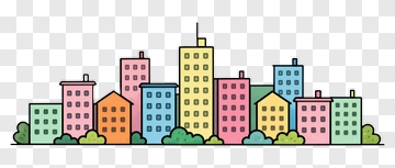 Colorful Cityscape Illustration PNG