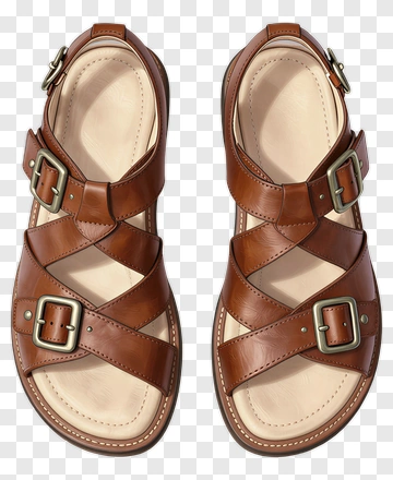 Brown Leather Sandals PNG