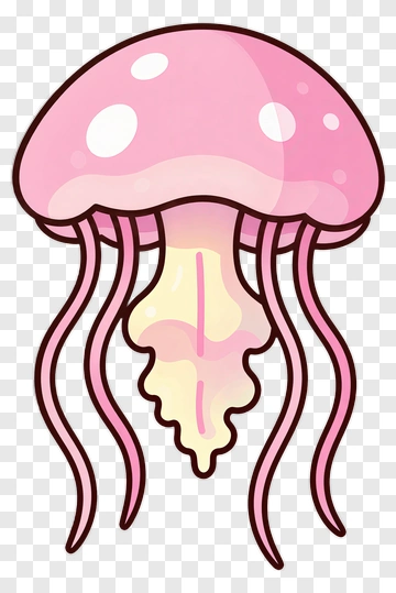Cartoon Pink Jellyfish PNG