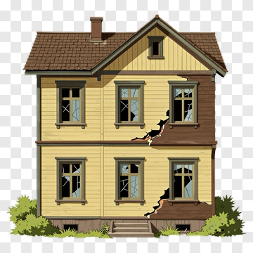 Old House With Cracked Walls PNG