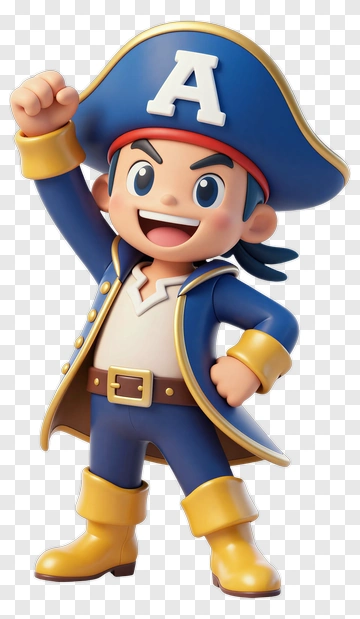 Cartoon Pirate Character Raising Fist PNG