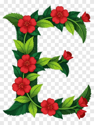Floral Letter E PNG