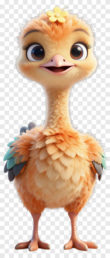 Cartoon Bird With A Flower On Its Head PNG