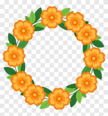 Orange Flower Wreath PNG