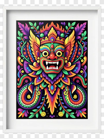 Colorful Mask Artwork PNG