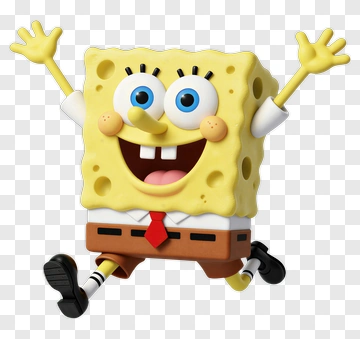 Cartoon Spongebob Squarepants Jumping With Excitement PNG