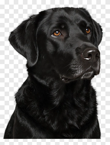 Black Labrador Retriever Portrait PNG