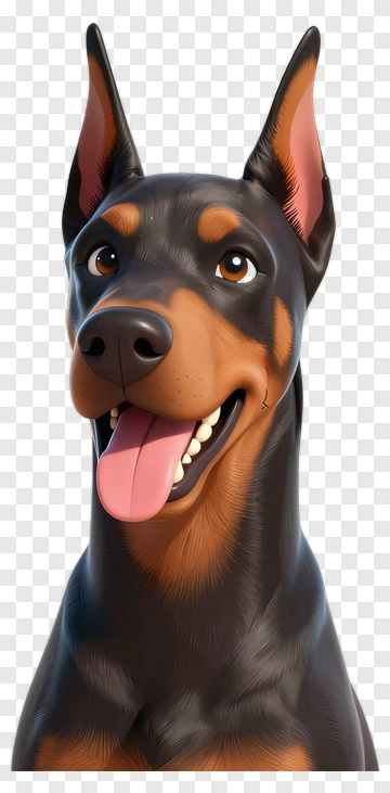 Cartoon Doberman Dog PNG