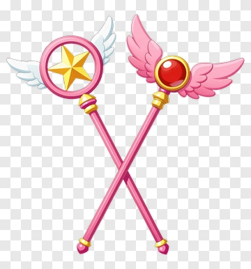 Cartoon Magic Wands With Wings PNG