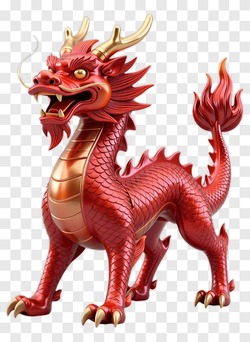 3D Red Dragon PNG