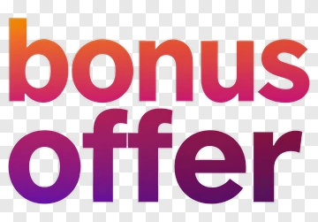 Bonus Offer Text In Gradient Colors PNG