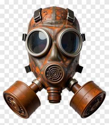 Gas Mask With Brown Filters PNG