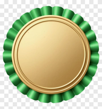 Gold Award Ribbon With Green Accents PNG