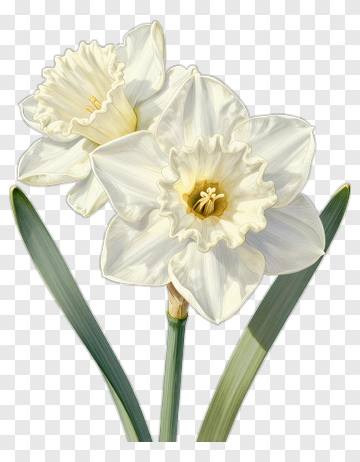 White Daffodil Flower PNG