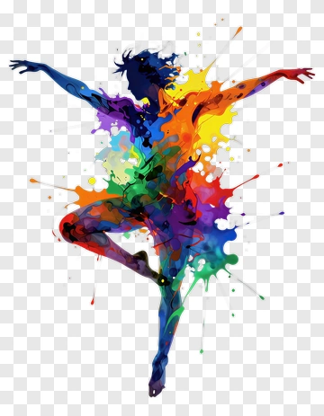 Colorful Dancer In Motion PNG