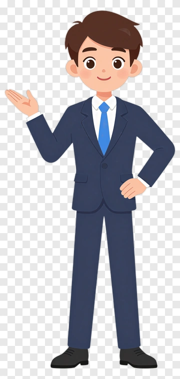 Cartoon Businessman Gesturing PNG