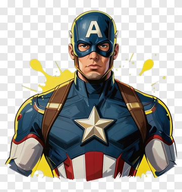 Comic Superhero With Shield PNG