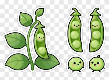 Cartoon Peas With Smiling Faces PNG